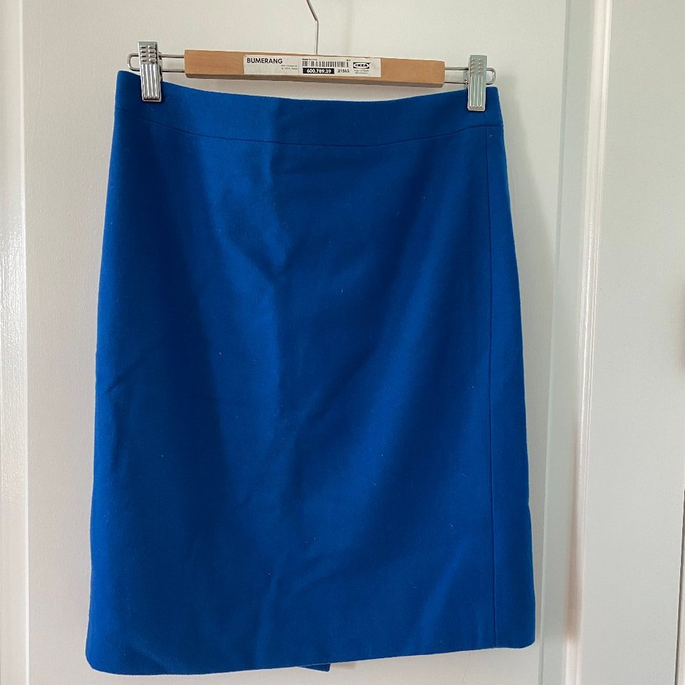 JCrew wool pencil skirt in bright blue